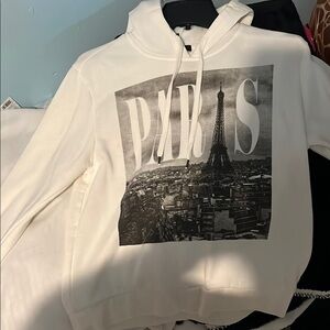 White Paris Graphic Hoodie